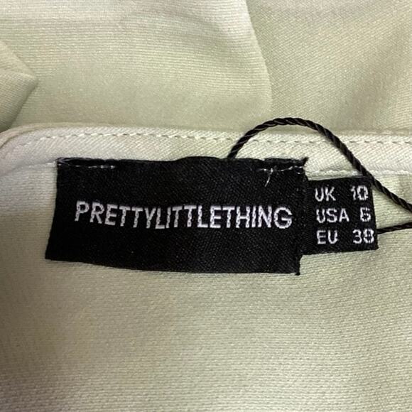 PrettyLittleThing Mint Green Knot Front Career Office Mini Pencil Wrap Skirt 6 - Picture 4 of 5